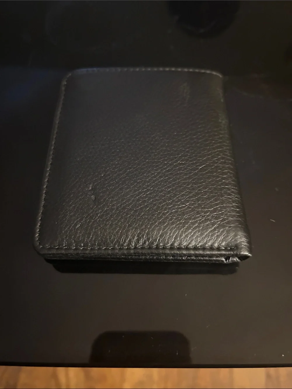 Minimal Black Genuine Leather Card & Key Holder